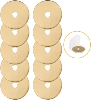 AUTOTOOLHOME Titanium Rotary Cutter Blades 60mm 10 Pack Replacement Quilting Scrapbooking Sewing Arts Crafts Farbric Paper Cutting Tool