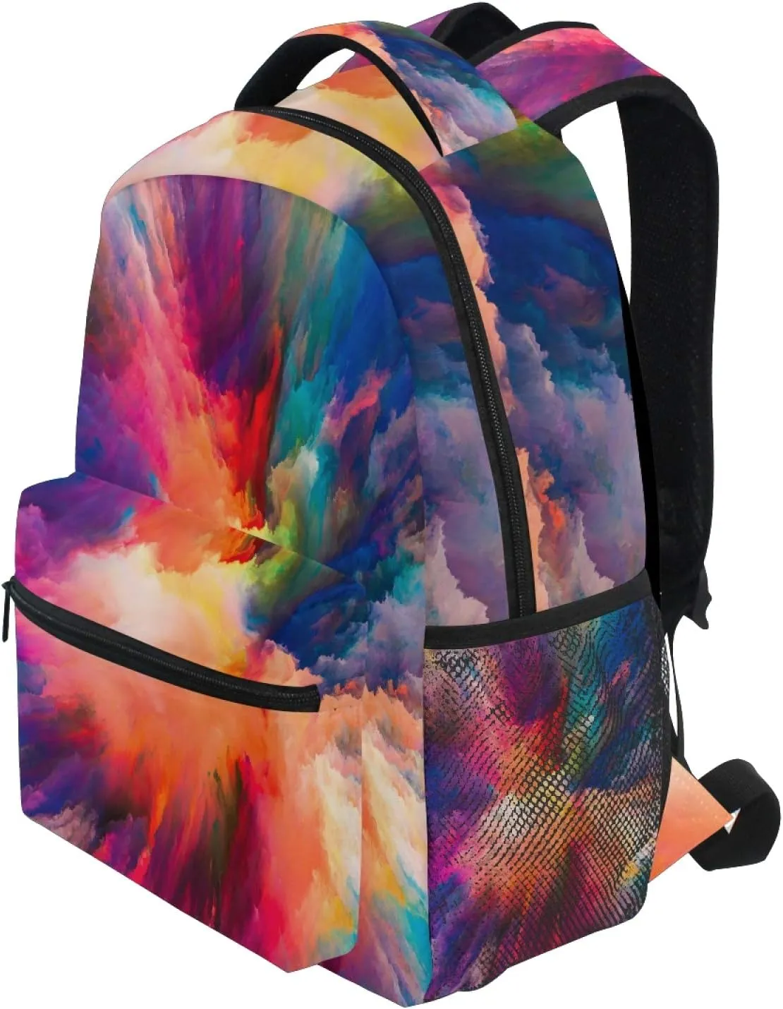 AUUXVA Backpack Colorful Abstract Cloud School Shoulder Bag Large Waterproof Durable Bookbag Laptop Daypack for Students Teens Girls Boys Elementary