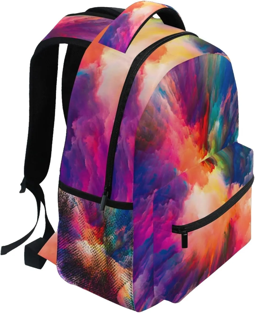 AUUXVA Backpack Colorful Abstract Cloud School Shoulder Bag Large Waterproof Durable Bookbag Laptop Daypack for Students Teens Girls Boys Elementary