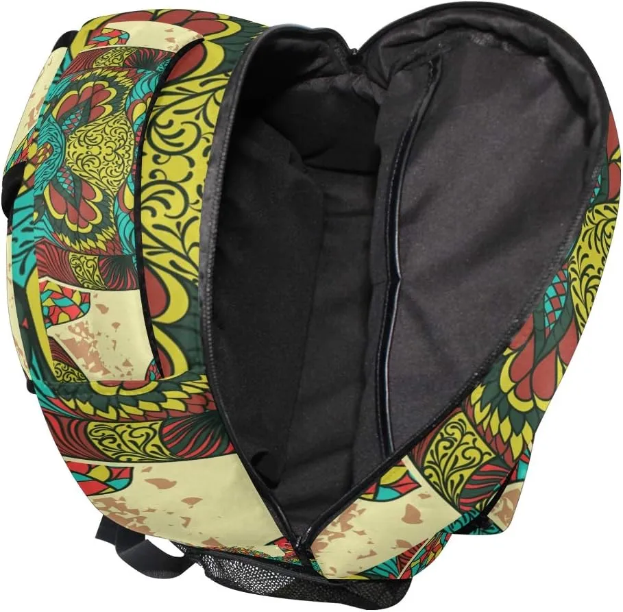 AUUXVA Backpack Colorful Ethnic Sea Turtle School Shoulder Bag Large Waterproof Durable Bookbag Laptop Daypack for Students Teens Girls Boys Elementary