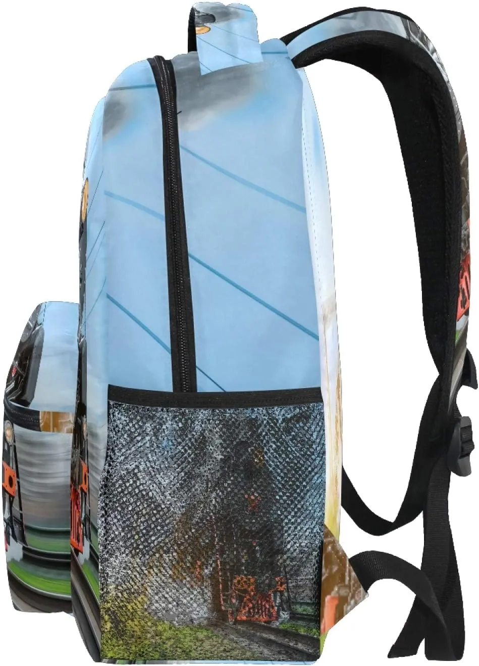 AUUXVA Backpack Vintage Steam Locomotive Train School Shoulder Bag Large Waterproof Durable Bookbag Laptop Daypack for Students Teens Girls Boys Elementary