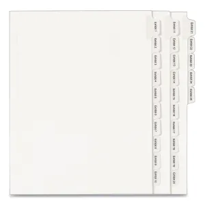 Avery® Preprinted Legal Exhibit Side Tab Index Dividers, Allstate Style, 25-Tab, Exhibit 1 To Exhibit 25, 11 X 8.5, White, 1 Set