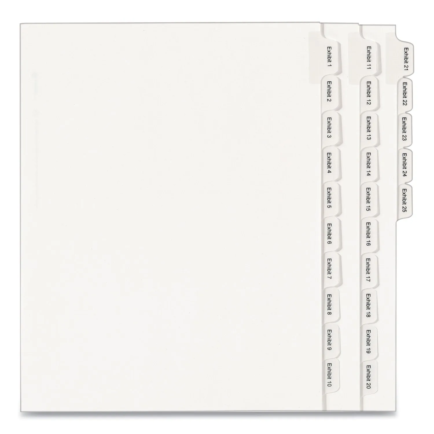 Avery® Preprinted Legal Exhibit Side Tab Index Dividers, Allstate Style, 25-Tab, Exhibit 1 To Exhibit 25, 11 X 8.5, White, 1 Set
