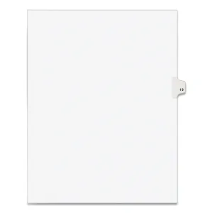 Avery® Preprinted Legal Exhibit Side Tab Index Dividers, Avery Style, 10-Tab, 10, 11 X 8.5, White, 25/pack