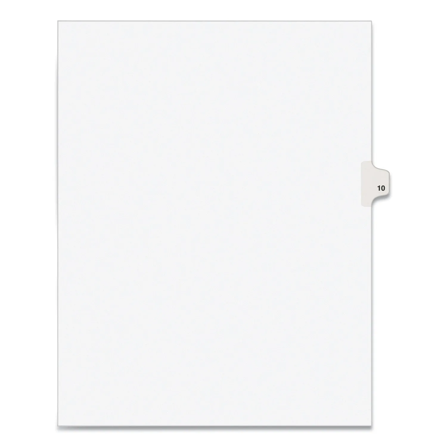 Avery® Preprinted Legal Exhibit Side Tab Index Dividers, Avery Style, 10-Tab, 10, 11 X 8.5, White, 25/pack