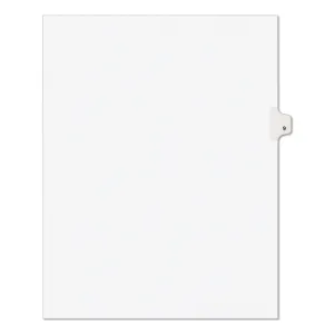 Avery® Preprinted Legal Exhibit Side Tab Index Dividers, Avery Style, 10-Tab, 9, 11 X 8.5, White, 25/pack
