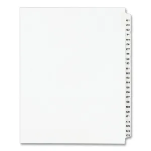 Avery® Preprinted Legal Exhibit Side Tab Index Dividers, Avery Style, 25-Tab, 151 To 175, 11 X 8.5, White, 1 Set, (1336)