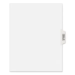 Avery® Preprinted Legal Exhibit Side Tab Index Dividers, Avery Style, 25-Tab, Table Of Contents, 11 X 8.5, White, 25/pack