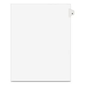 Avery® Preprinted Legal Exhibit Side Tab Index Dividers, Avery Style, 26-Tab, B, 11 X 8.5, White, 25/pack, (1402)