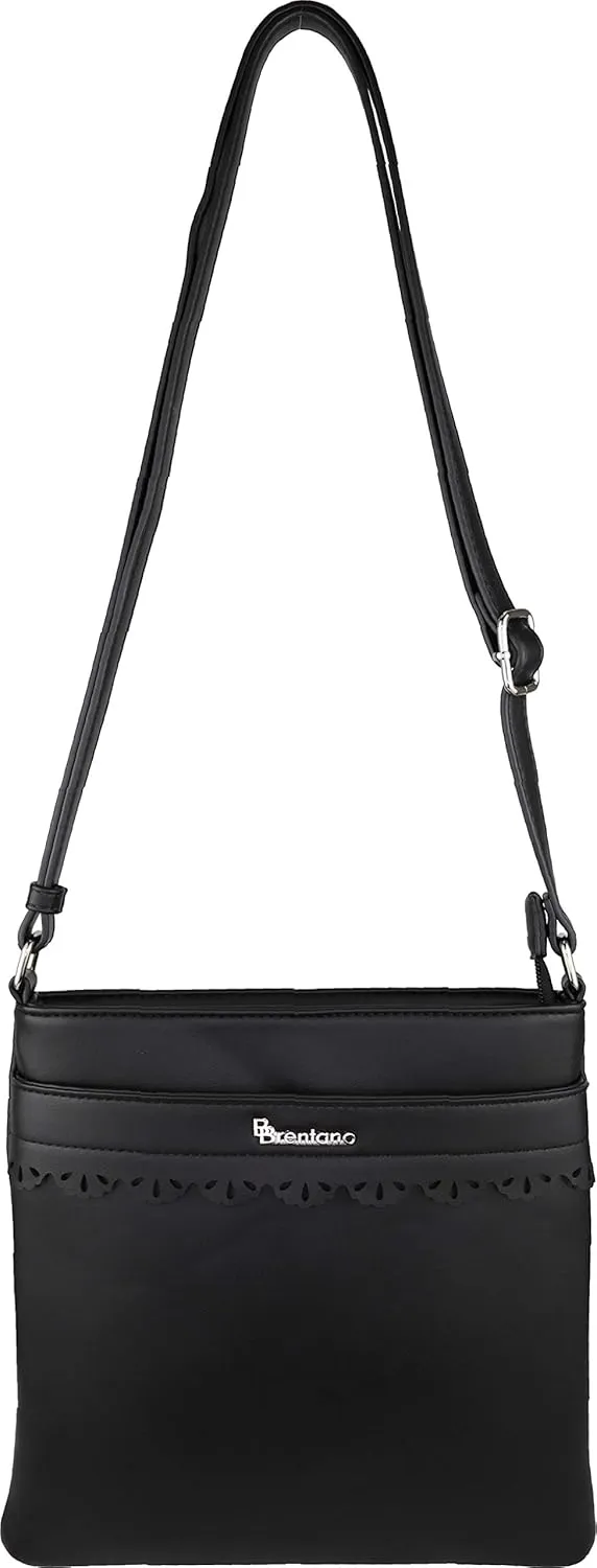 B BRENTANO Vegan Medium Crossbody Handbag Purse