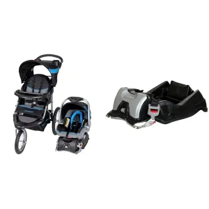 Baby Trend Expedition Jogger Travel System, Millennium Blue   Baby Trend EZ Flec Loc 32 Infant Car Seat Base, Black
