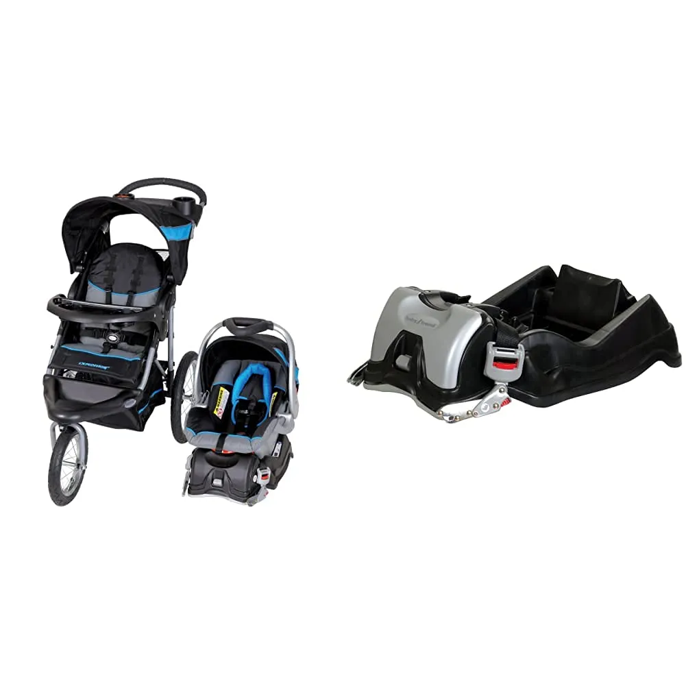 Baby Trend Expedition Jogger Travel System, Millennium Blue   Baby Trend EZ Flec Loc 32 Infant Car Seat Base, Black