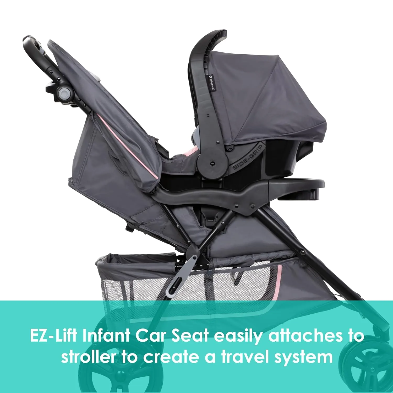 Baby Trend EZ Ride Travel System with EZ-Lift™ Infant Car Seat, Dash Pink