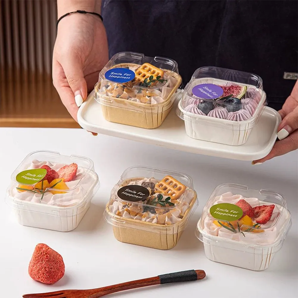 Baking Pan Muffin Square Paper Liner Cases - White