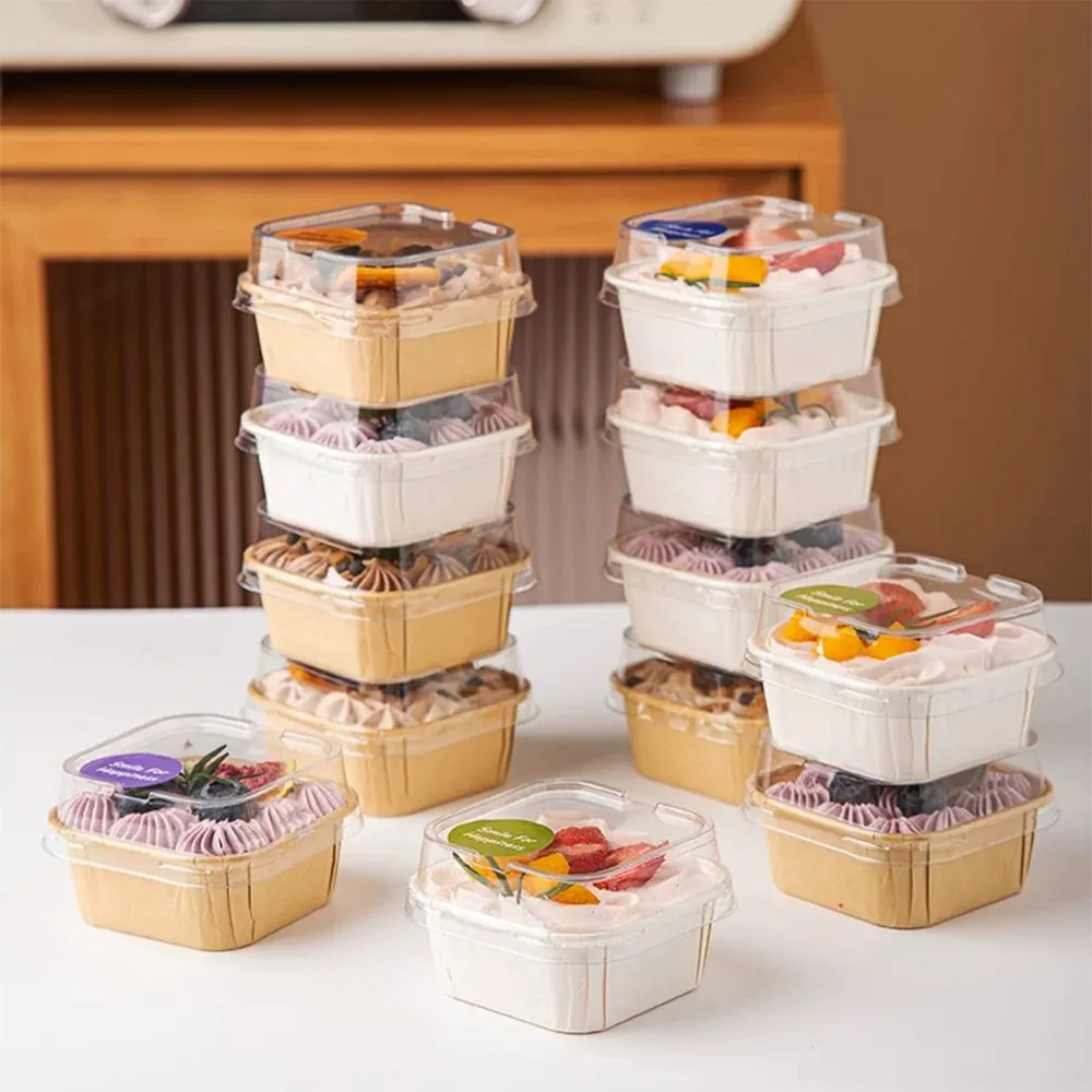Baking Pan Muffin Square Paper Liner Cases - White