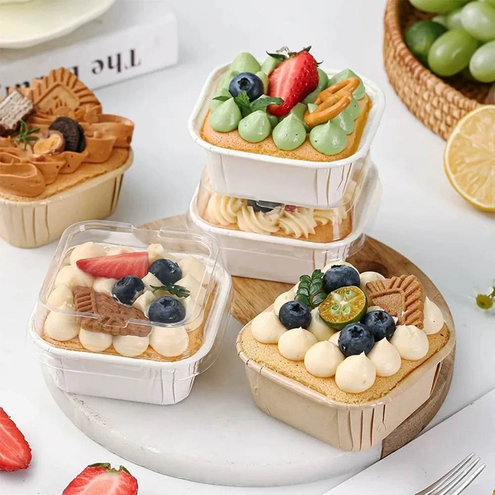 Baking Pan Muffin Square Paper Liner Cases - White