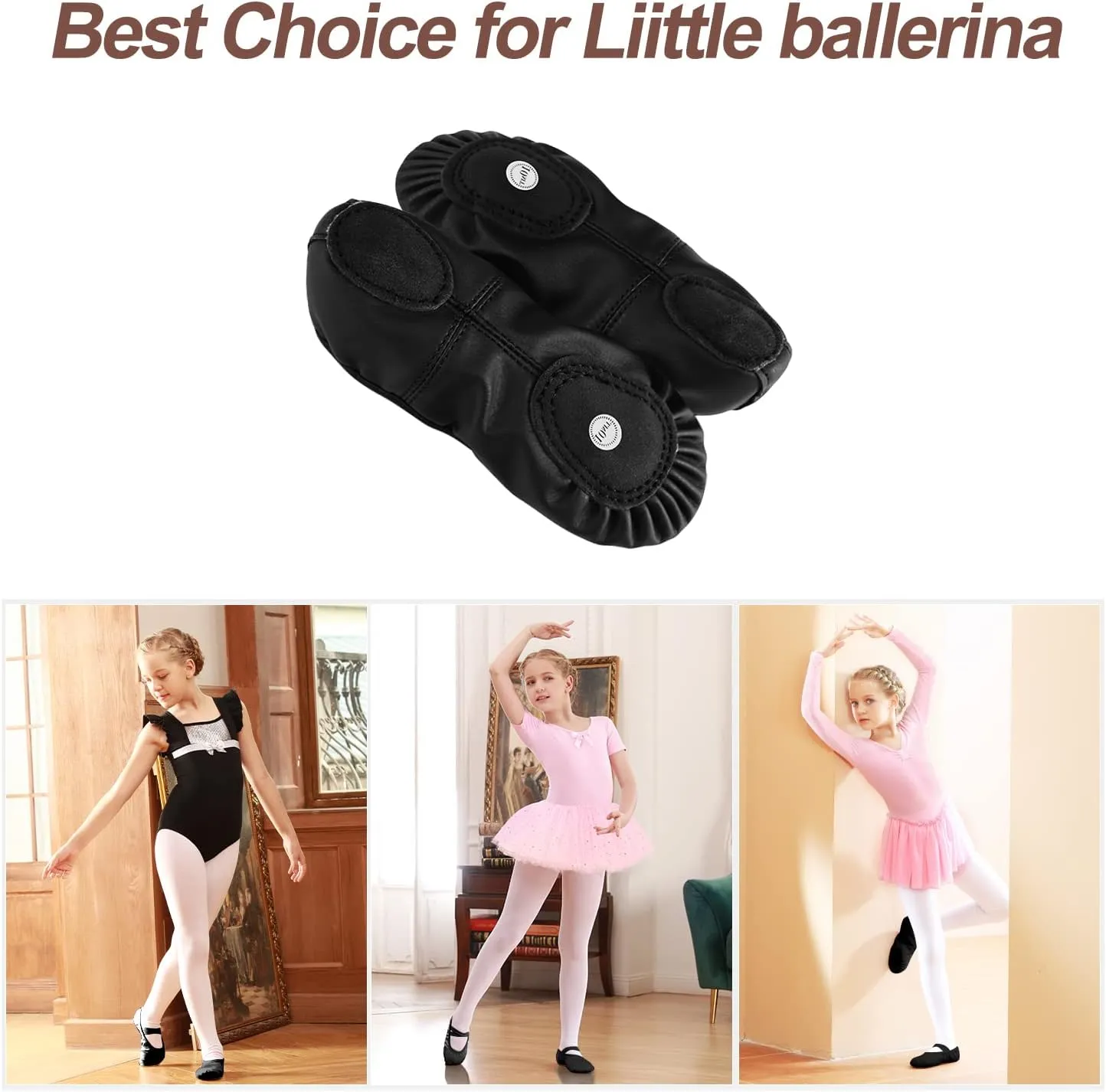 Ballet Shoes for Girls, Canvas Ballet Shoes Leather Split Sole Dance Shoes, Ballet Slippers for Toddler Girls(Toddler/Little/Big Kid)