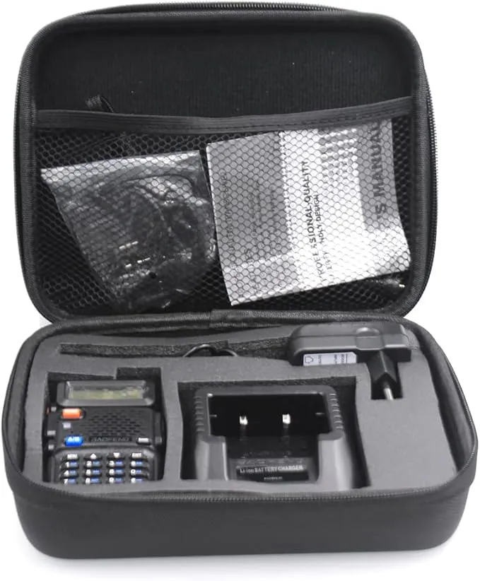 BAOFENG Radio Carrying Travel Case UV-5R All Series UV-5R UV-5RA UV-5RE UV-5RM, Protect Dual Band Two-Way Radio(Black)