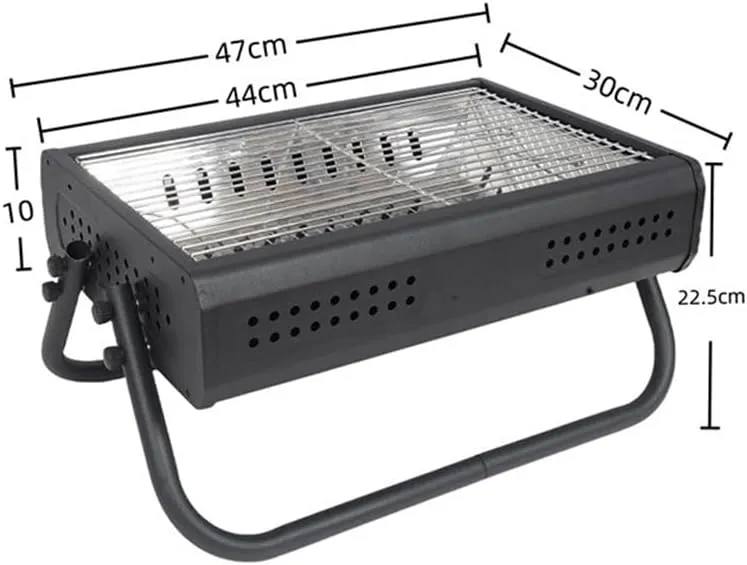 Barbecue Skewers Outdoor Grills Camping Foldable Portable Grills/Argento/44 * 30 22.5Cm