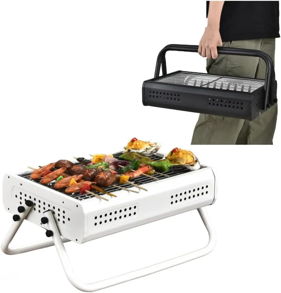 Barbecue Skewers Outdoor Grills Camping Foldable Portable Grills/Argento/44 * 30 22.5Cm