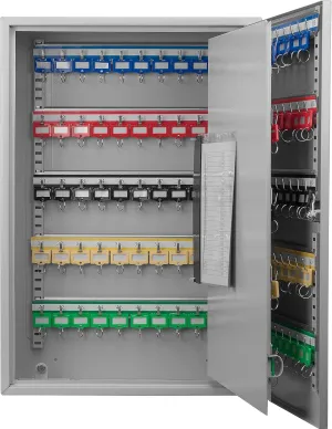 Barska Steel 150 Key Cabinet Organizer – Locking Wall Mount Safe with Numbered Hooks, Index Sheet & Key Tags for Business or Office Security