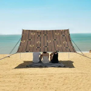 Beach Shade Tent with UPF50  UV Protection,Pattern with Leather Straps Lightweight Camping Sun Shelter for Outdoor,Camping Trips, Fishing, Backyard,Picnics,Easy Set Up and Carry 9x10.5 FT