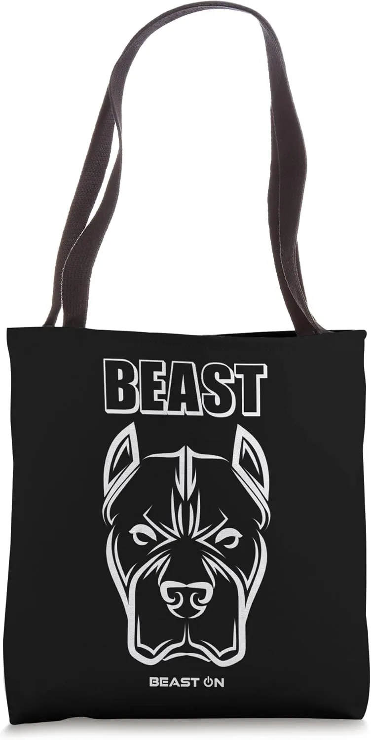 Beast Bulldog Head Gym Workout Fitness Training Bodybuilding Tote Bag