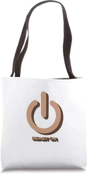 Beast On Beige Back Motif Bodybuilding Fitness Gym Sayings Tote Bag