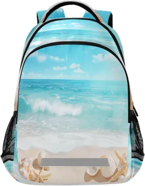Beautiful Beach Scene Design Waterproof Backpack - Casual Outdoor Sports Daypack with Ergonomic Shoulder Straps#145