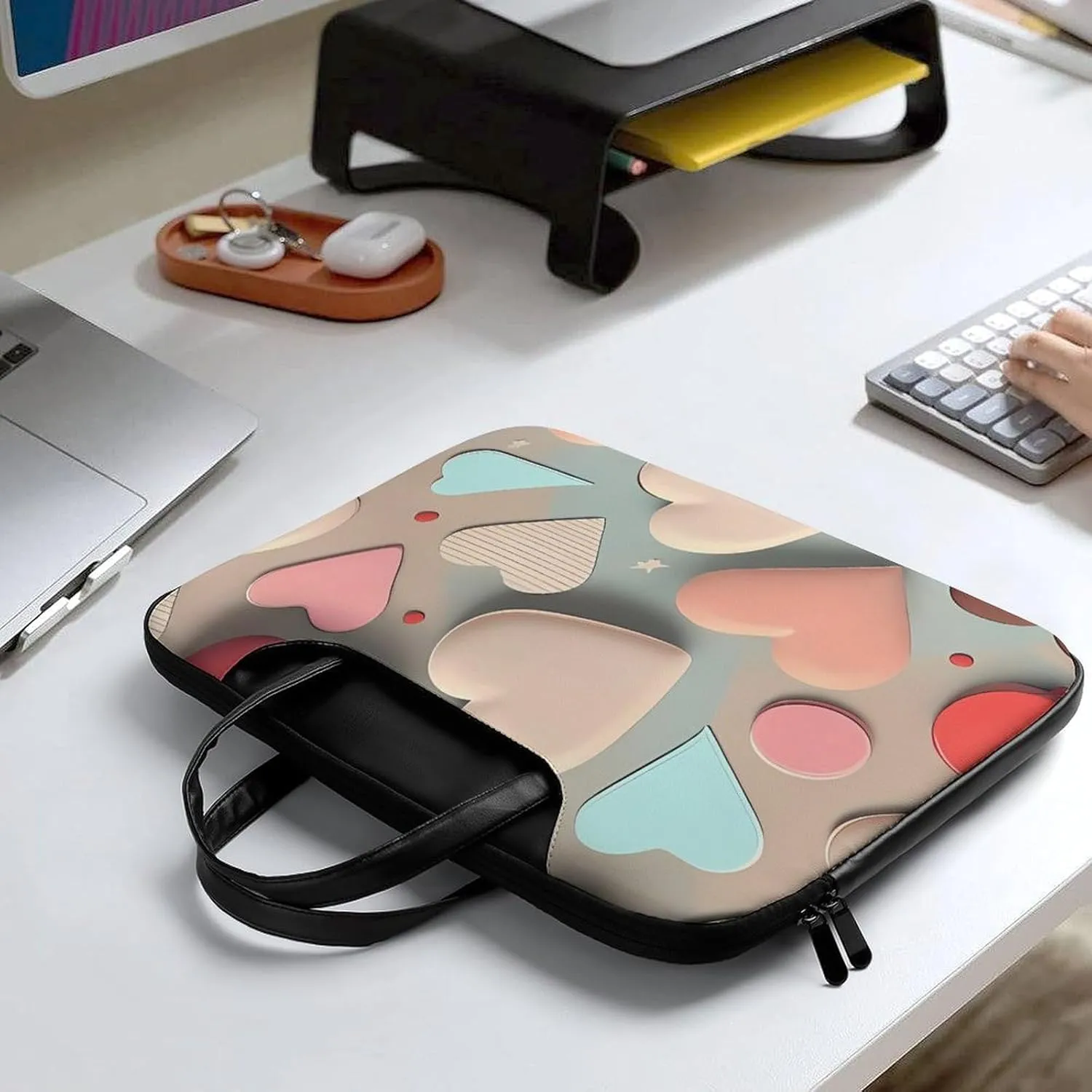 Beautiful Sunflower Laptop Bag for Women Handheld Leather Computer Bag Laptop Messenger Bag Briefcase