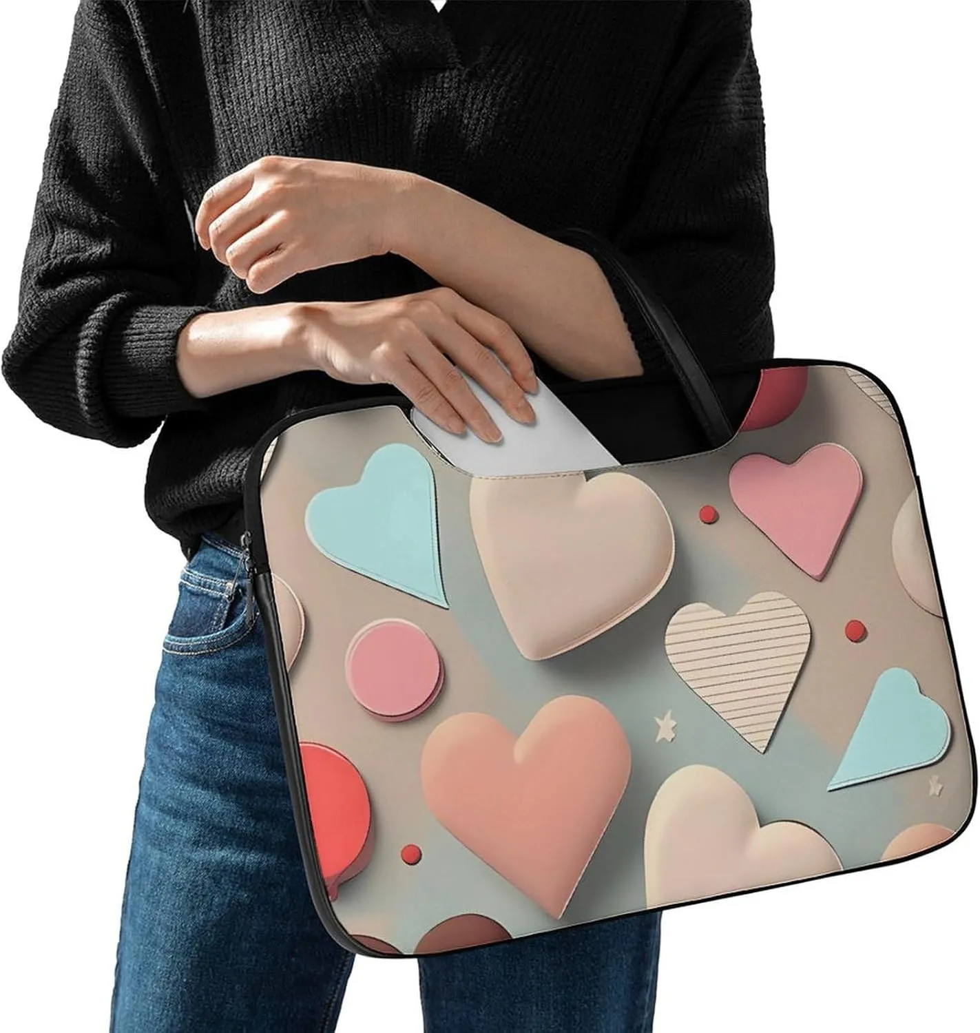 Beautiful Sunflower Laptop Bag for Women Handheld Leather Computer Bag Laptop Messenger Bag Briefcase