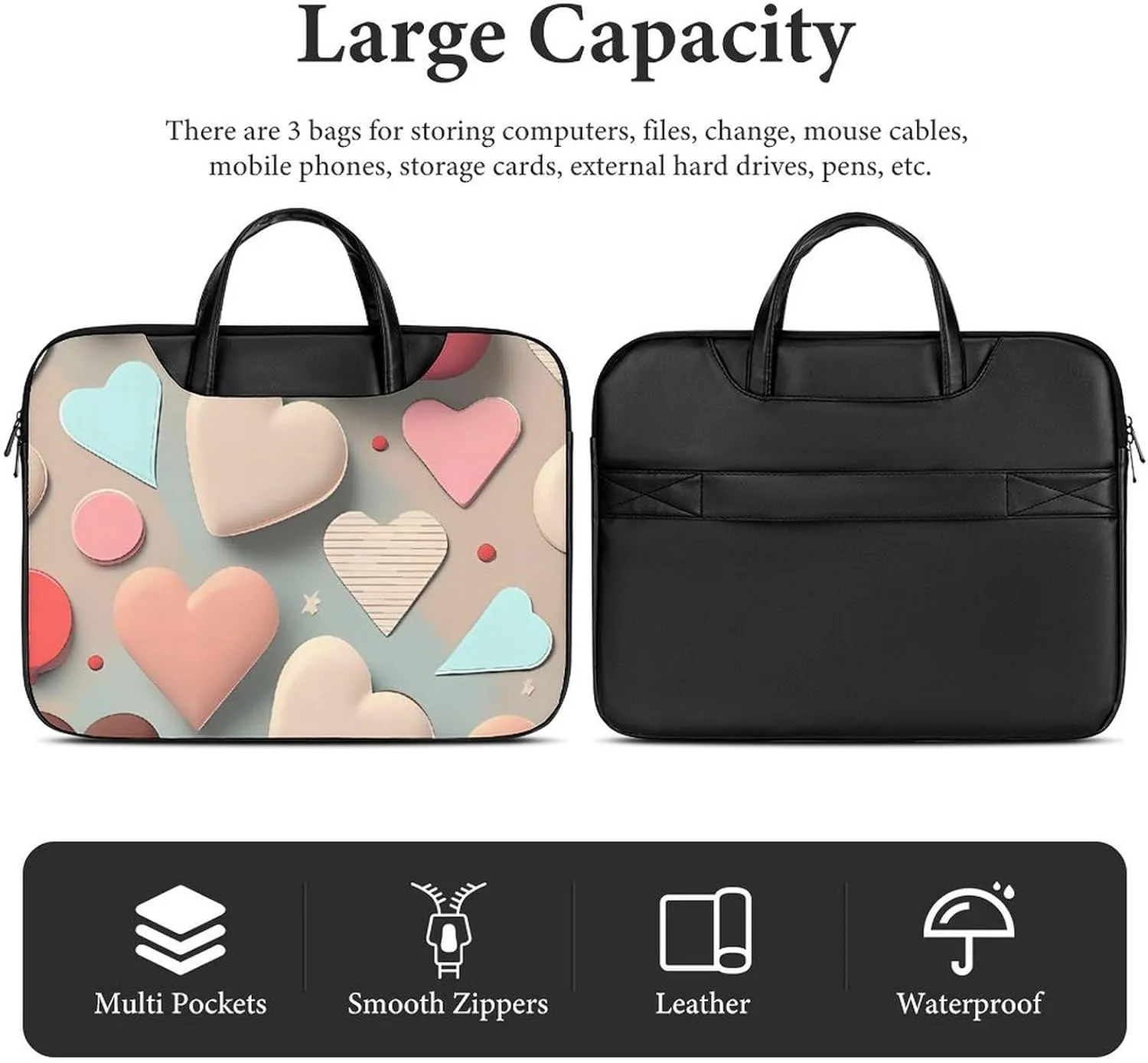 Beautiful Sunflower Laptop Bag for Women Handheld Leather Computer Bag Laptop Messenger Bag Briefcase