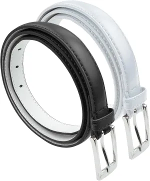 Belle Donne Belt Women, Skinny Dress Belts, Silver Polished Buckle, For Womens Clothes and Fine Dresses, Classy Style