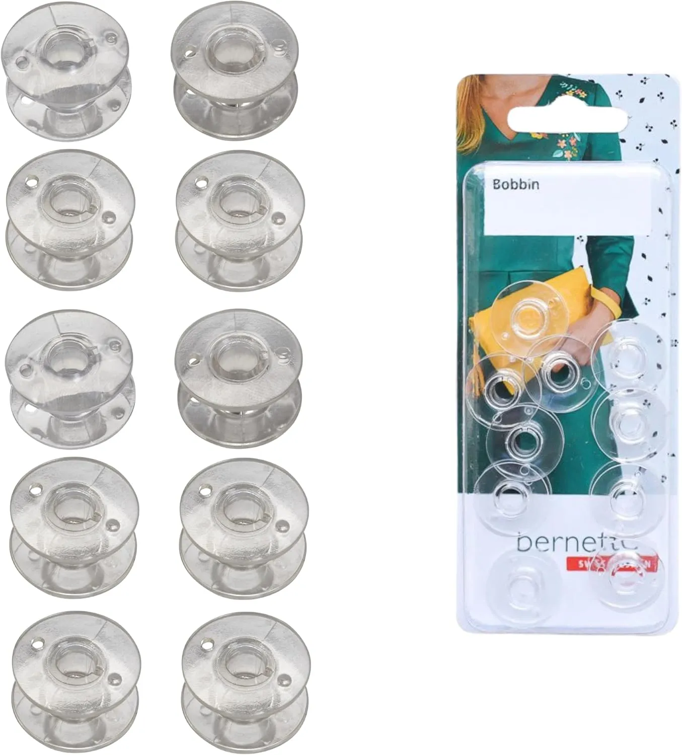 Bernette Bobbins [10 Pack] for Sewing & Embroidery Machines – Compatible with B79, B77, B70, B37, B38, B05 Academy, B05 Crafter – Durable, Lightweight, Portable Spools for Threading Quilting Stitching