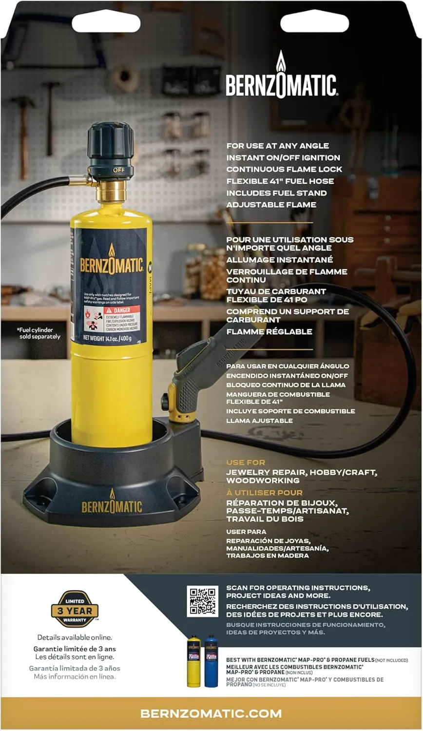 Bernzomatic FirePoint Creator Tool, Precision Flame Hand Torch for use with Bernzomatic MAP-Pro or Propane Fuel (Firepoint Tool)