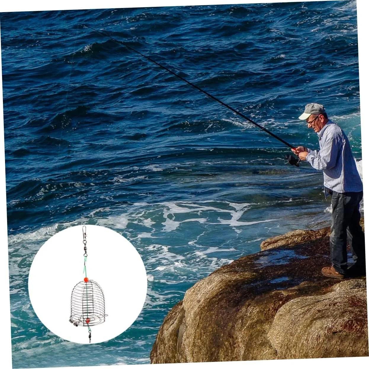 BESPORTBLE 10 pcs Practical Lure - Tackle Reservoir Fishing Equipment Compact Metal Cage Tools Bait Portable Carp
