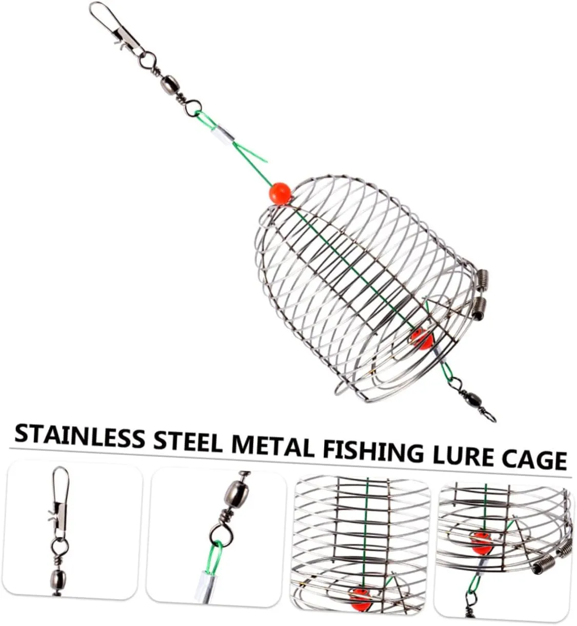 BESPORTBLE 10 pcs Practical Lure - Tackle Reservoir Fishing Equipment Compact Metal Cage Tools Bait Portable Carp