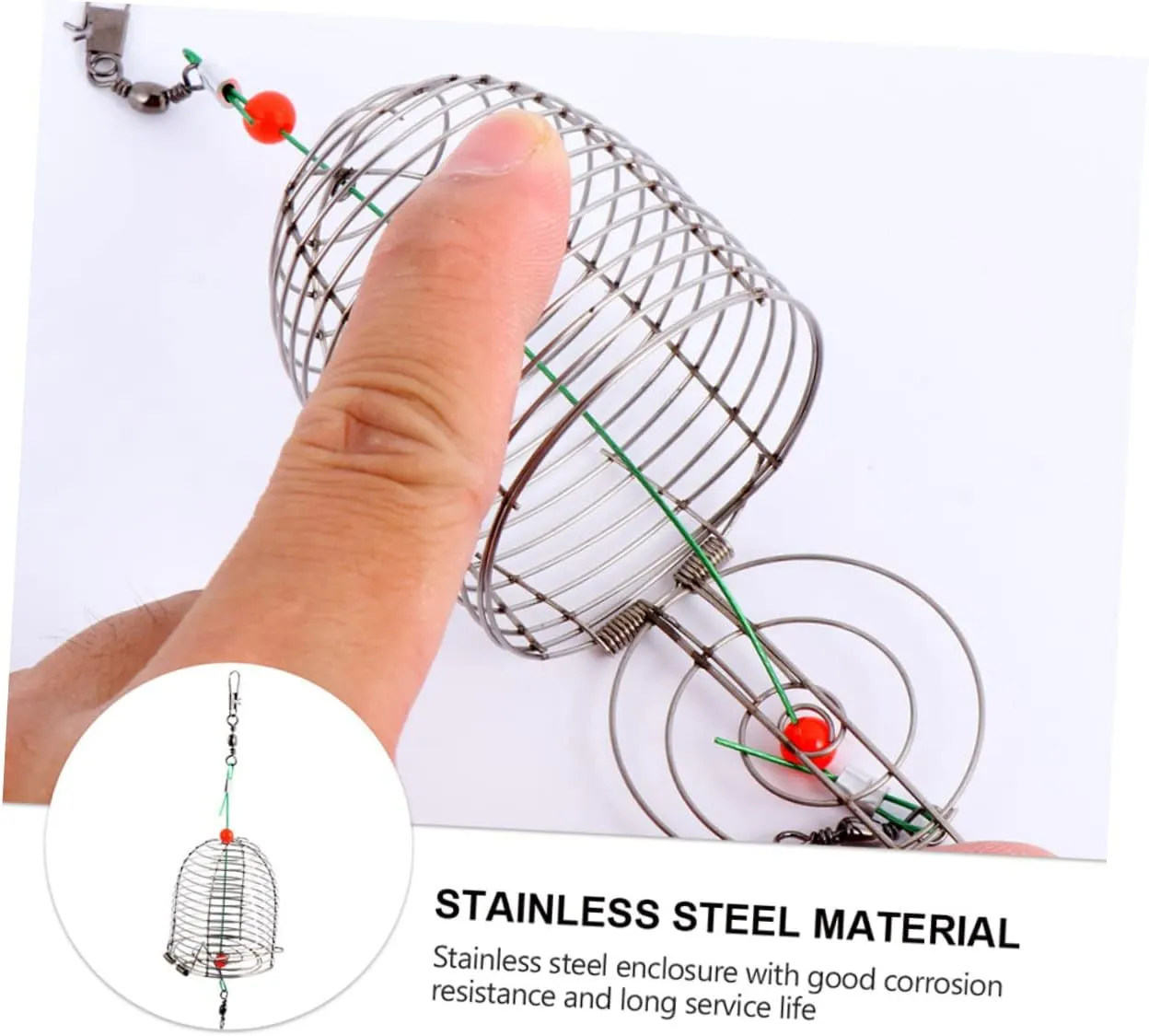 BESPORTBLE 10 pcs Practical Lure - Tackle Reservoir Fishing Equipment Compact Metal Cage Tools Bait Portable Carp