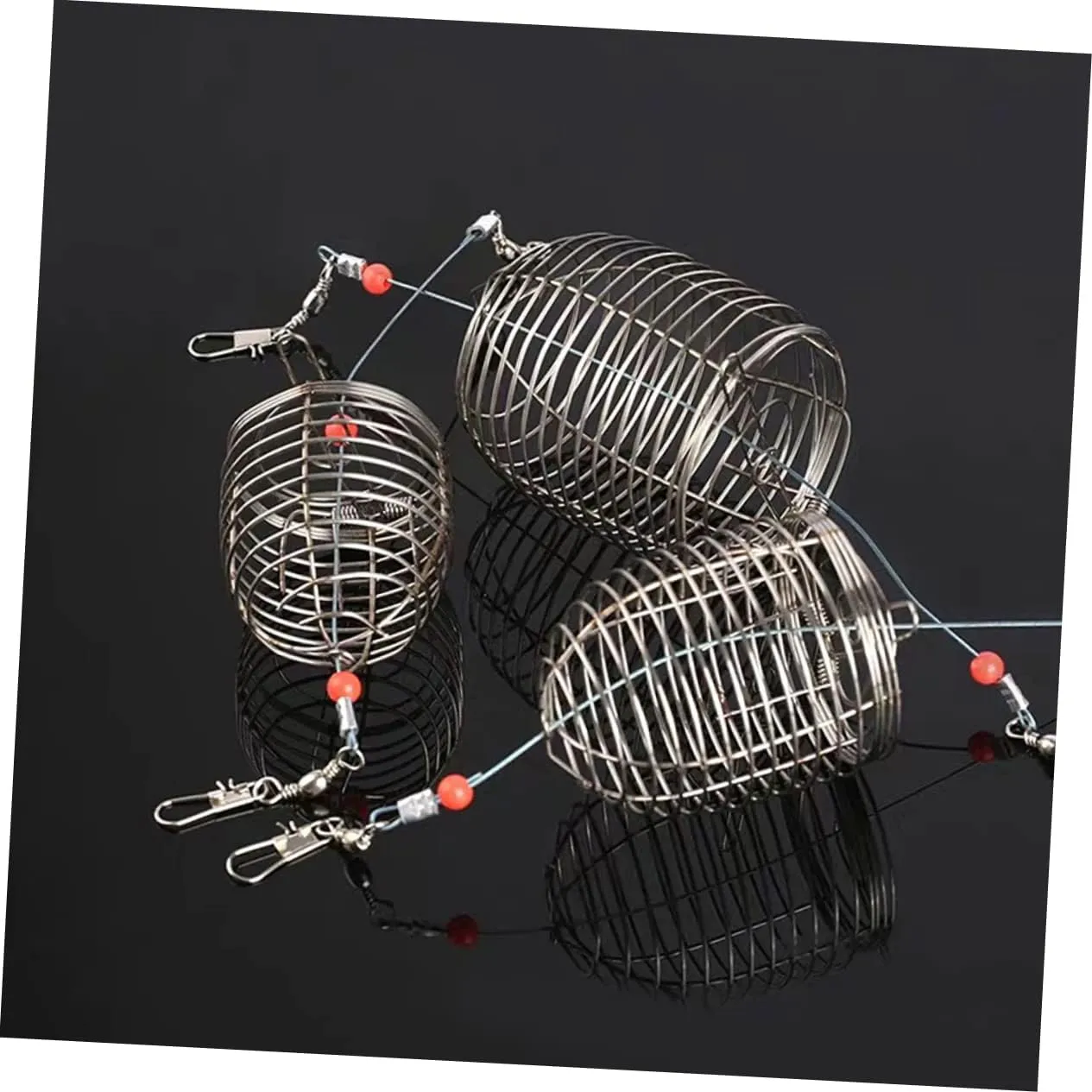 BESPORTBLE 10 pcs Practical Lure - Tackle Reservoir Fishing Equipment Compact Metal Cage Tools Bait Portable Carp