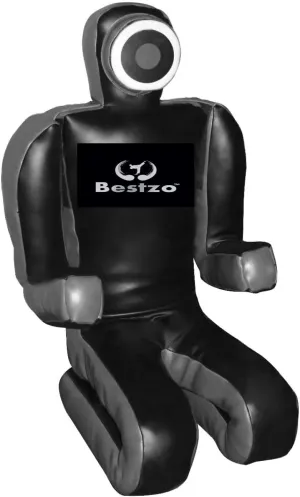 Bestzo MMA Grappling Dummy for Judo Karate Jiu Jitsu Martial Arts Brazilian Wrestling Punching Bag,Throwing,Boxing Dummy Black - Unfilled