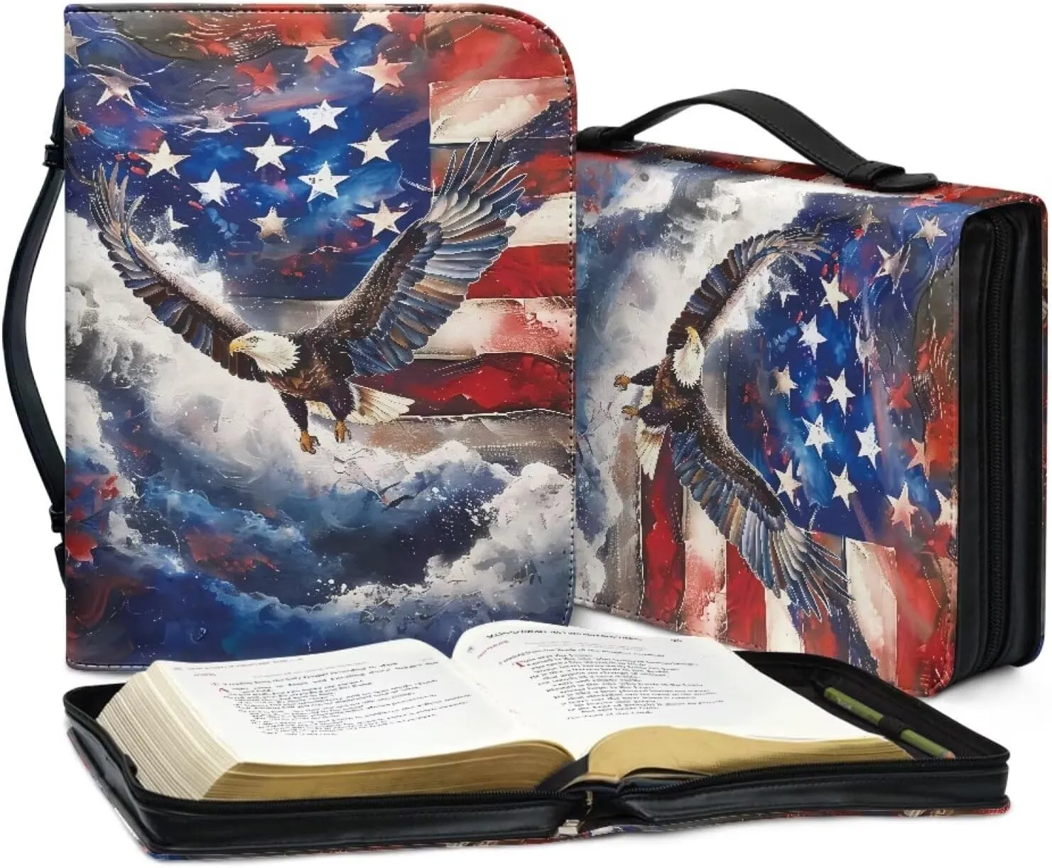Bible Cover Case PU Leather Book Cover for Women Girls, Large Capacity Scripture Bag Bible Cover Bags