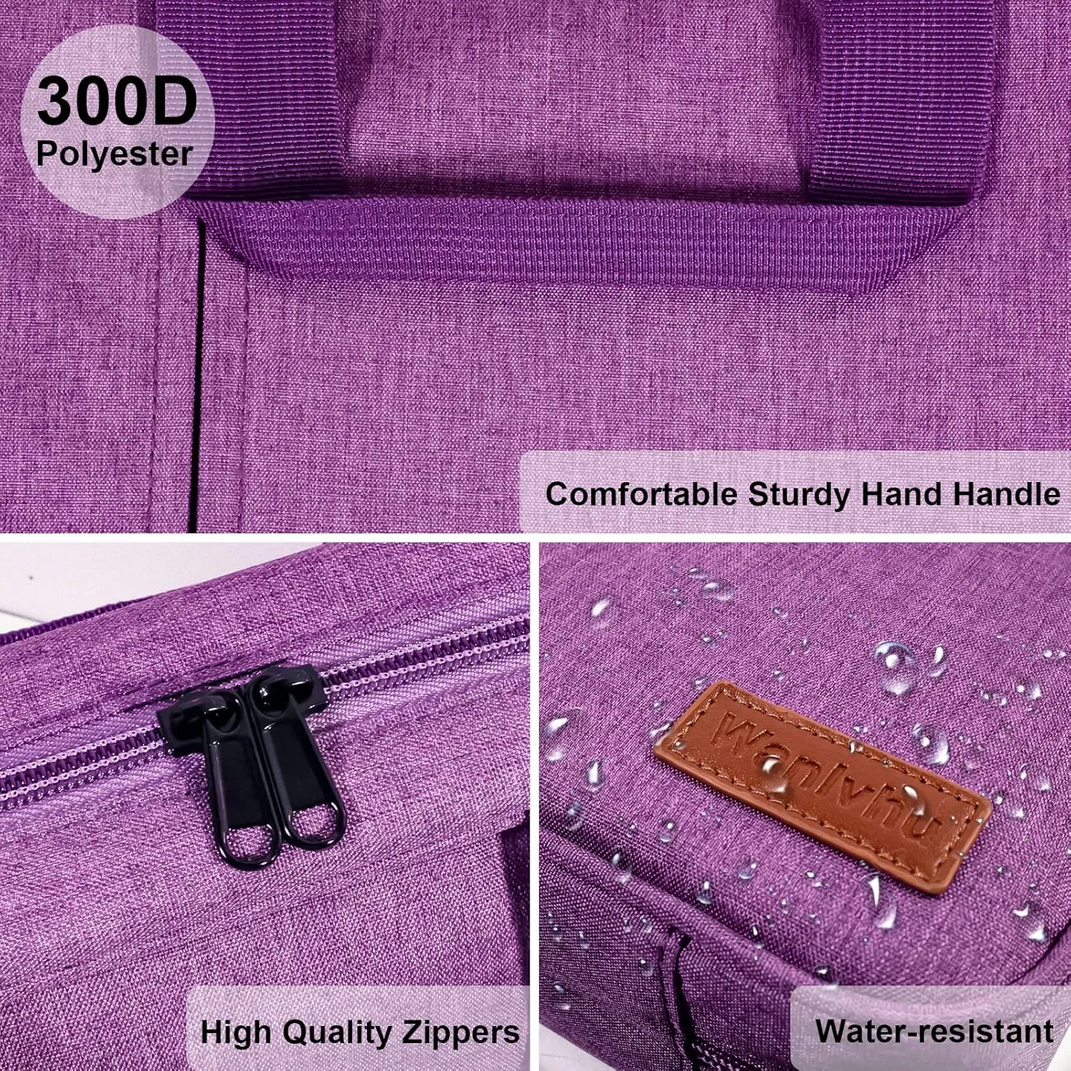 Bible Cover for Men Women, Zippered Bible Carrying Case Bible Protective Bag with Handle and Adjustable Shoulder Strap, Bible Bag for Women Men Kids (Purple)