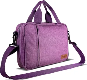 Bible Cover for Men Women, Zippered Bible Carrying Case Bible Protective Bag with Handle and Adjustable Shoulder Strap, Bible Bag for Women Men Kids (Purple)