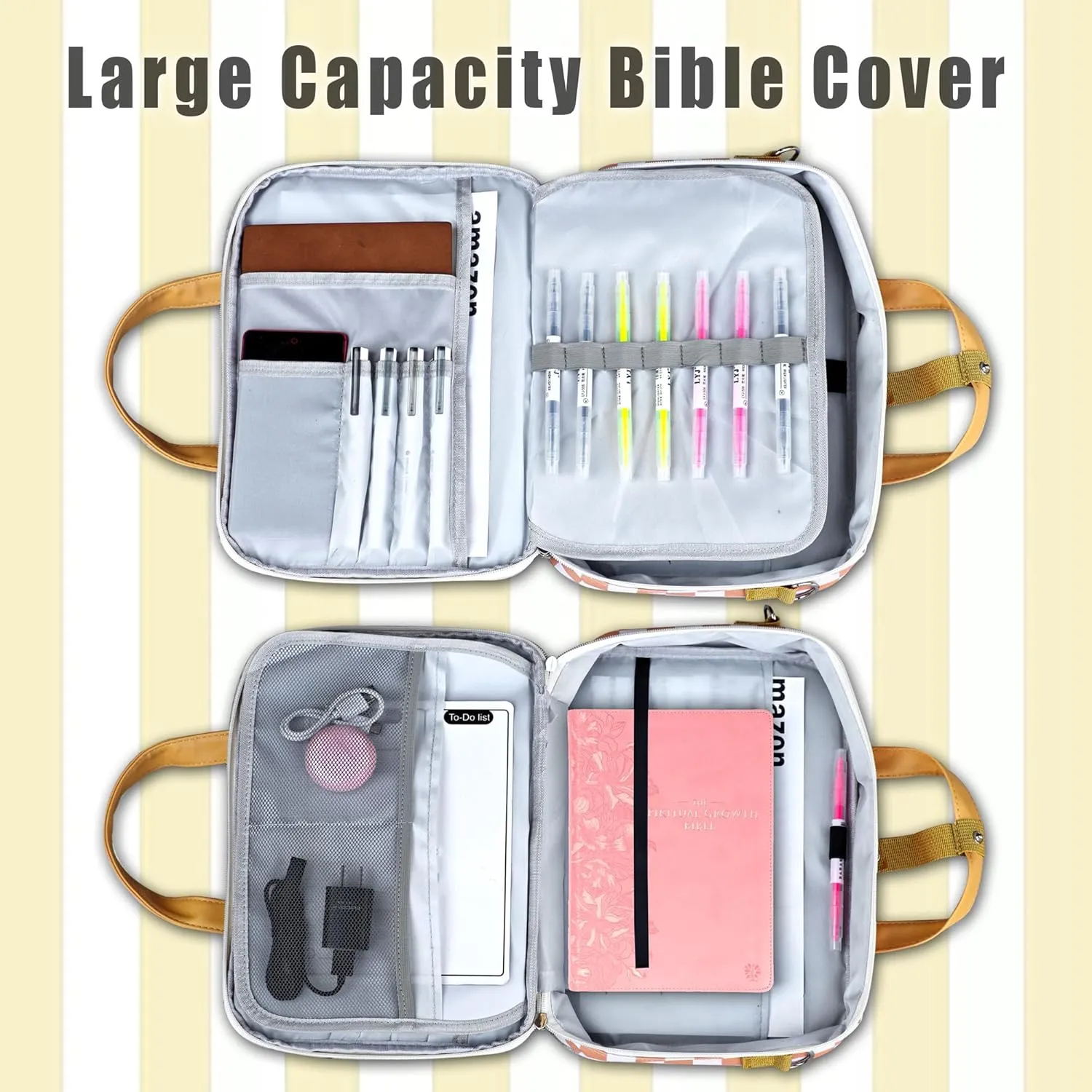 Bible Cover Women Bible Case Bible Carrying Case Bible Study Bag with Shoulder Straps
