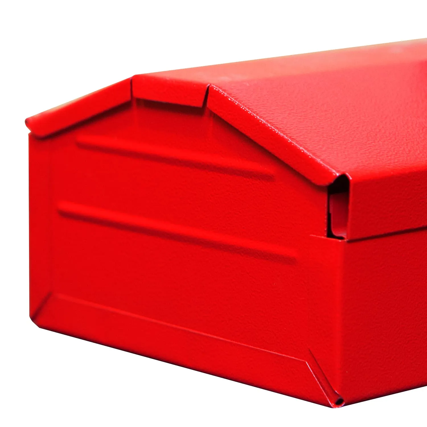 BIG RED ATB213R Torin 16" Portable Metal Tool Box Hip Roof Style Storage Organizer with Metal Latch Closure, Red