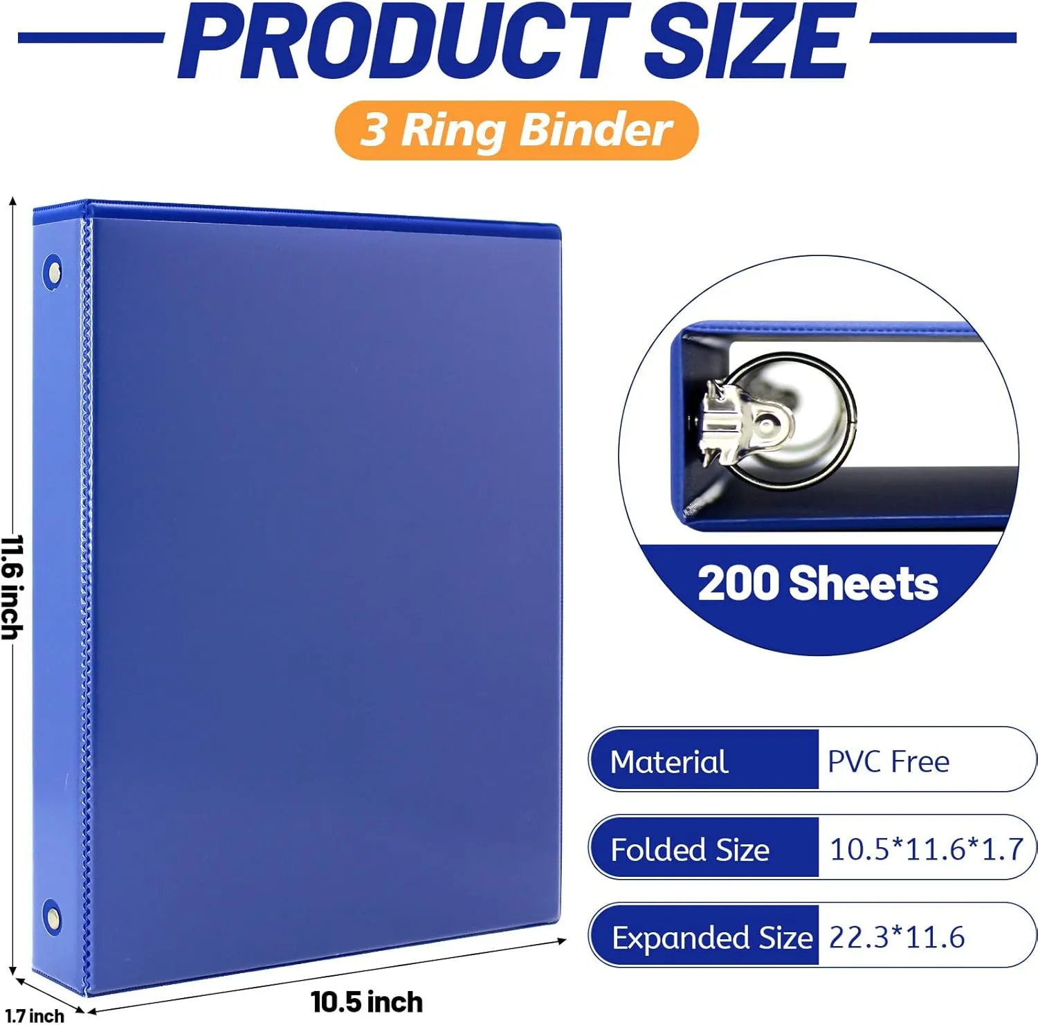 Binders 1 Inch Clear View Cover 1 Inch Binders 3 Ring, Holds 8.5 * 11 inch Papers for Office, Home, and School Use, 6 Pack (6-Color)
