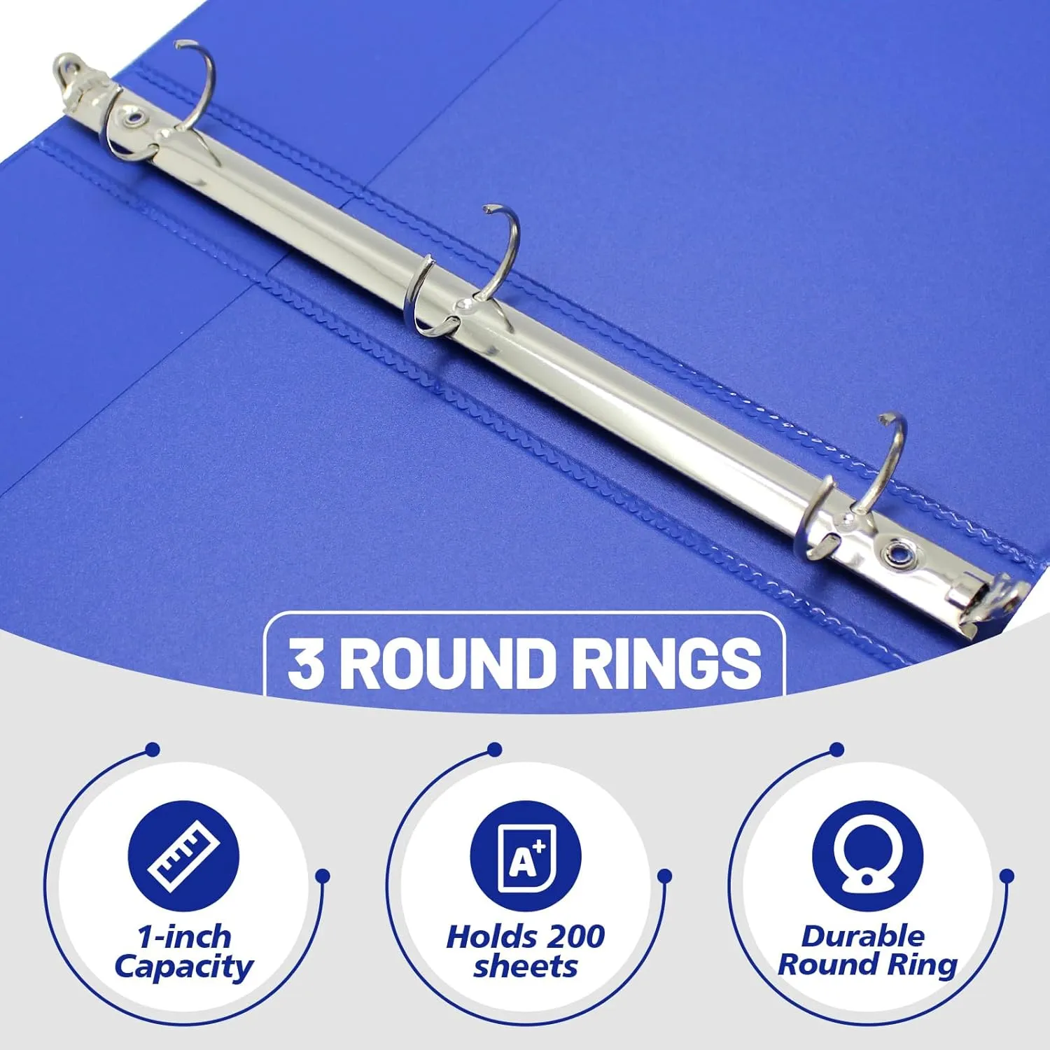 Binders 1 Inch Clear View Cover 1 Inch Binders 3 Ring, Holds 8.5 * 11 inch Papers for Office, Home, and School Use, 6 Pack (6-Color)
