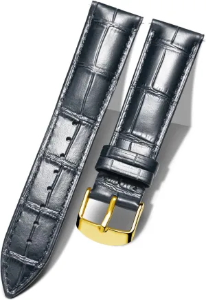 BINLUN Leather Watch Band Genuine Calfskin Replacement Watch Strap Quick Release Crocodile Pattern 10 Colors 13 Sizes for Men Women(10mm,12mm,14mm,16mm,17mm,18mm,19mm,20mm,21mm,22mm,23mm,24mm)