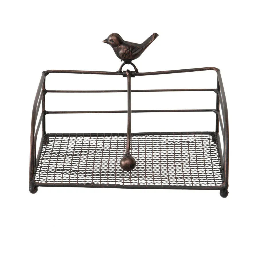 Bird Sitting Metal Napkin Holder