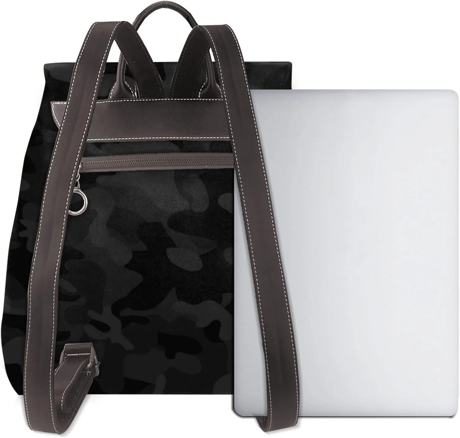 Black Camo Wallpapers Women's casual leather backpack